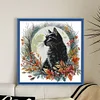 (US Only)Partial Embroidery cotton Thread 14CT Printed Cat Cross Stitch Kit 35x35cm