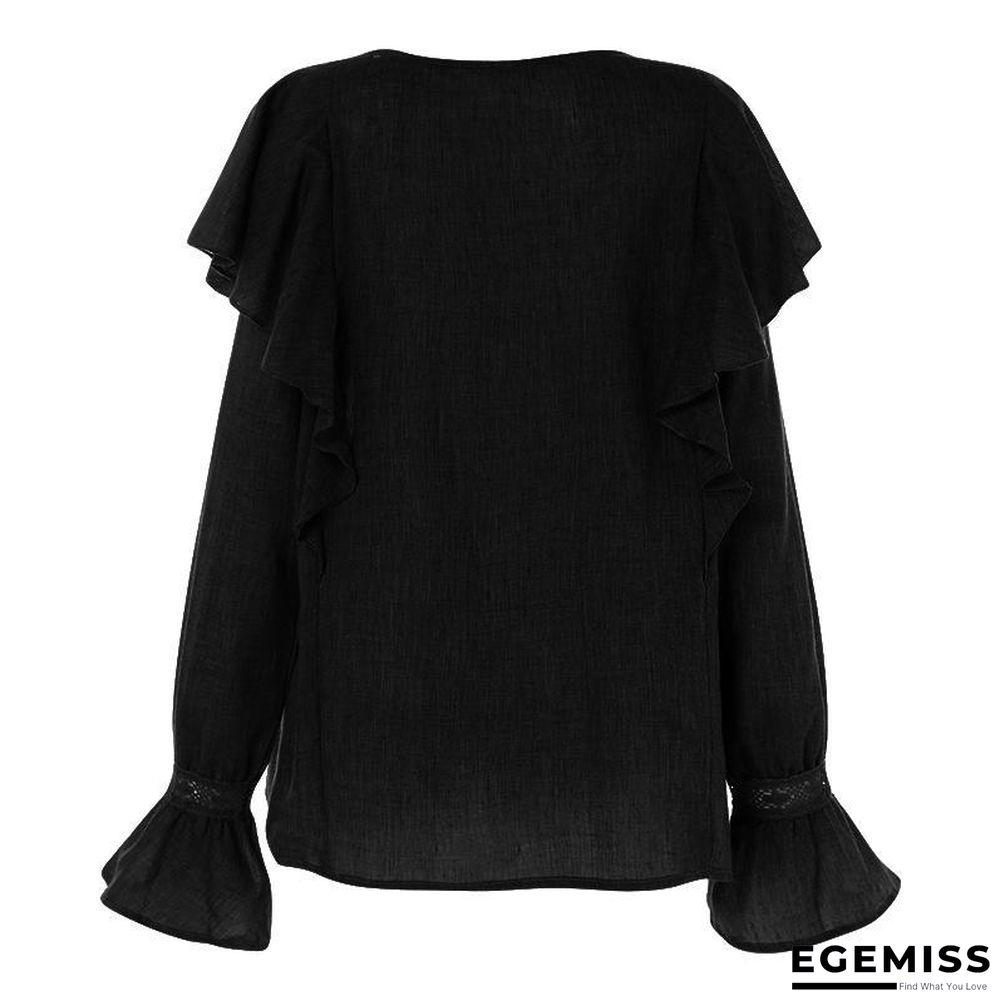 Plus Size White Cotton Tunic Beach Thin Bell Sleeve Casual Loose Oversized Blouse Tops | EGEMISS