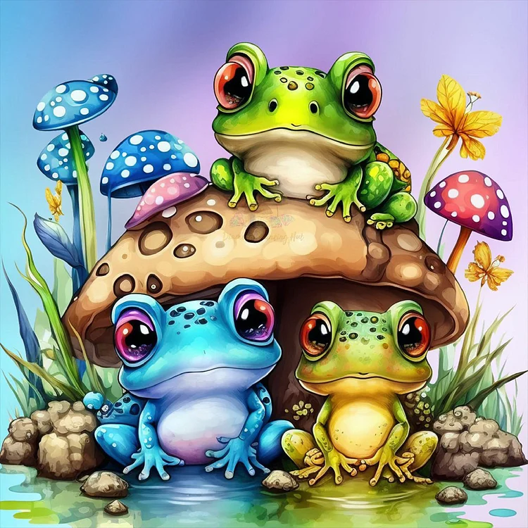 Cartoon Frog 40*40CM (Canvas) Full Round Drill Diamond Painting gbfke