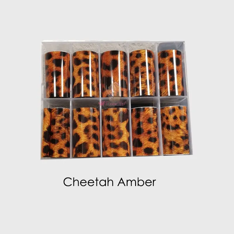 Tortoiseshell Amber Nails Tortoise Shell Nail Art Foil Leopard Pattern Transfer Decals Wraps Tips Stickers Manicure Decorations-Nail Inspo