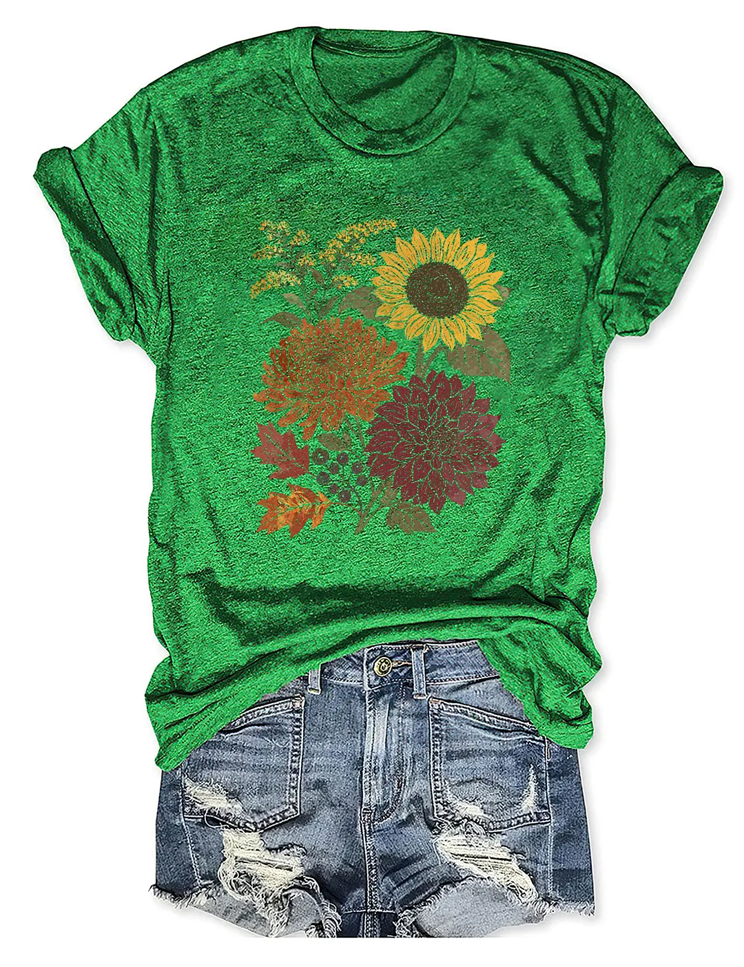 Fall Floral Sunflower Dahlia T-shirt