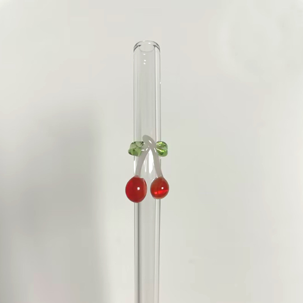 Maneifurui™ Cherry Reusable Glass Drinking Straw