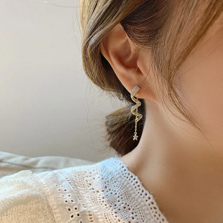 Spiral Star Tassel Earrings