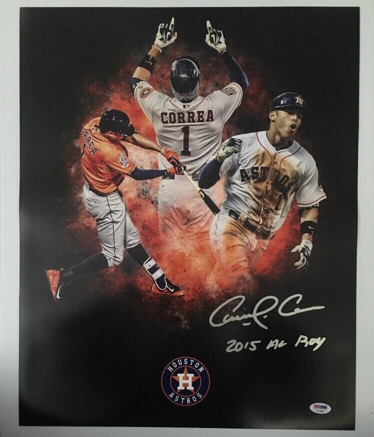 Carlos Correa Signed Autographed 16x20 Photo Poster painting Houston Astros PSA/DNA COA 6