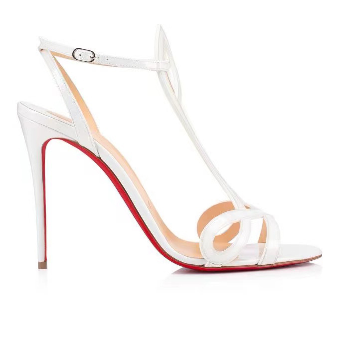 100mm Women's Red Bottom Tangueva Straps Sandals High Heels Open Toe Stiletto Shoes -MERUMOTE