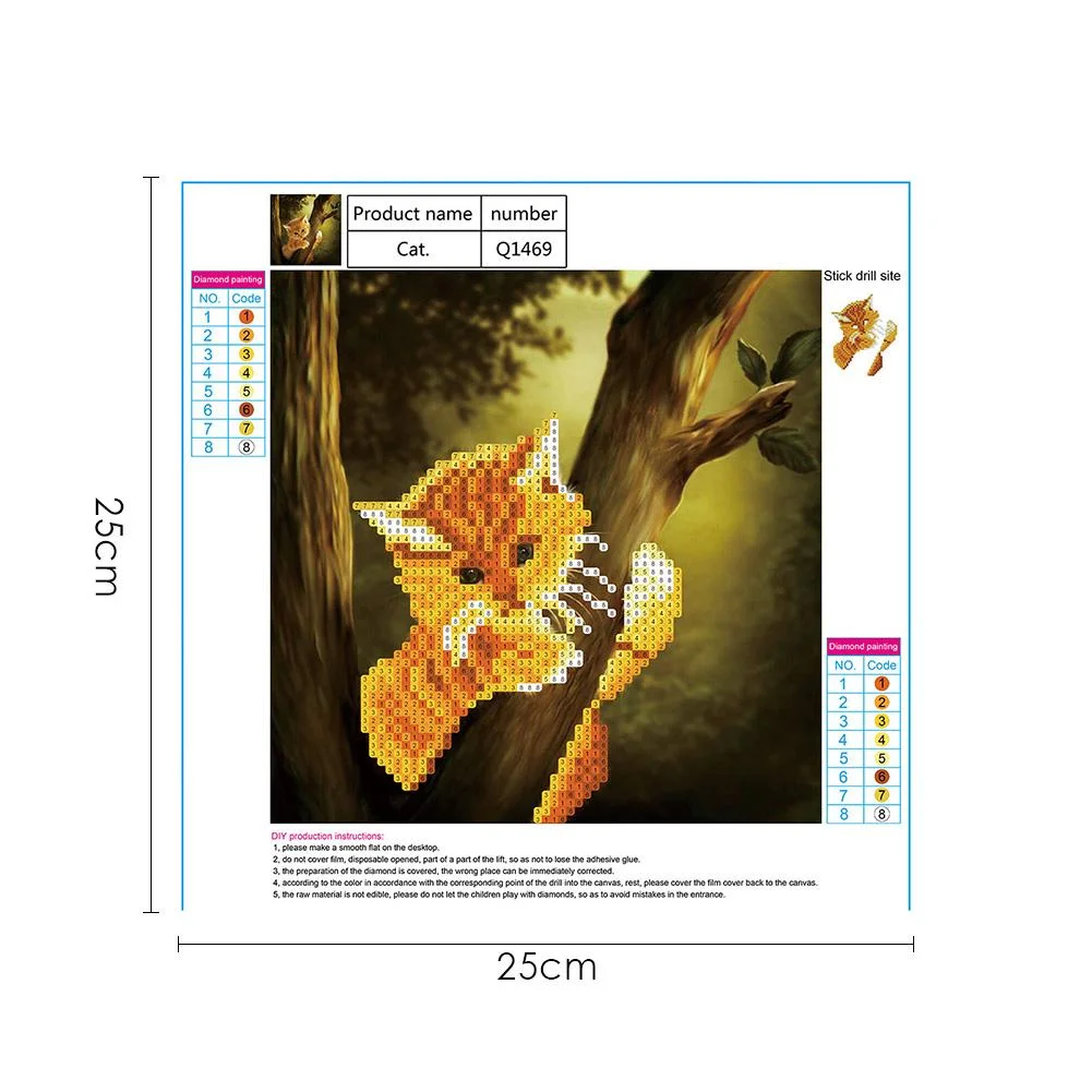 Diamond Painting - Partial Round Drill - Cat(Canvas|25*25cm)