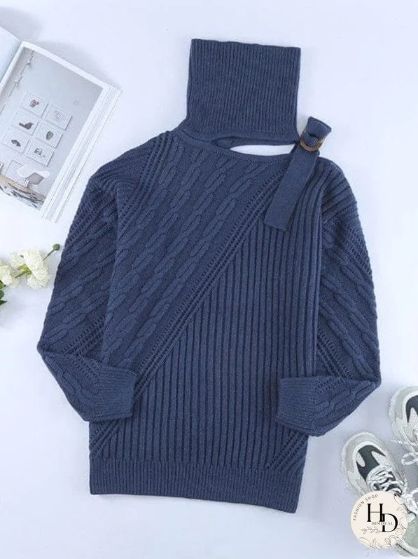 Unique Knit Sweater with Cutout Detail