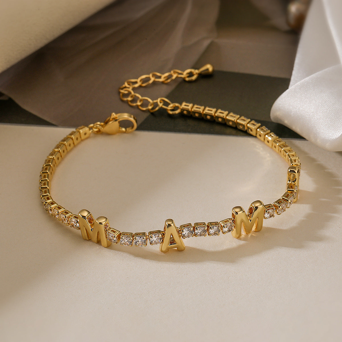 Women Chain Geometric Copper Inlay Bracelets