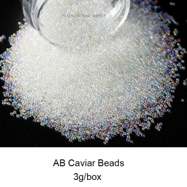 Pixie Nails Rhinestones Micro Tiny AB Chaton Crystal Glass 3D Caviar Beads Mini Nail Art Rhinestone Acrylic Manicure Decorations-Nail Inspo