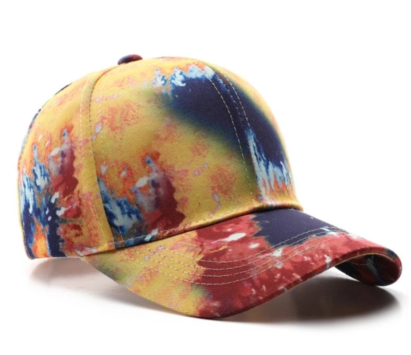 Women’s Streetwear Tie Dye Curved Eaves Baseball Cap