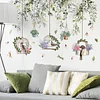 Nature Air Plants Birds Cages Wall Sticker Home Decor