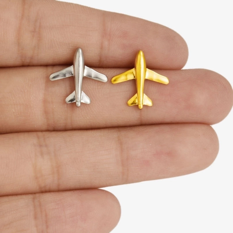1 Pair Casual Minimalist Streetwear Airplane Irregular Plating 304 Stainless Steel Ear Studs