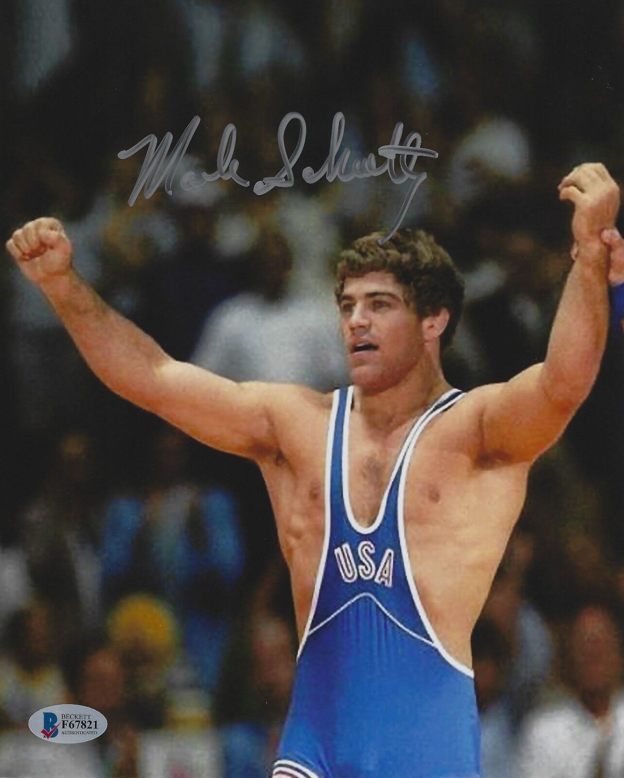 Mark Schultz Signed 8x10 Photo Poster painting BAS COA 1984 Olympic Wrestling Picture Foxcatcher