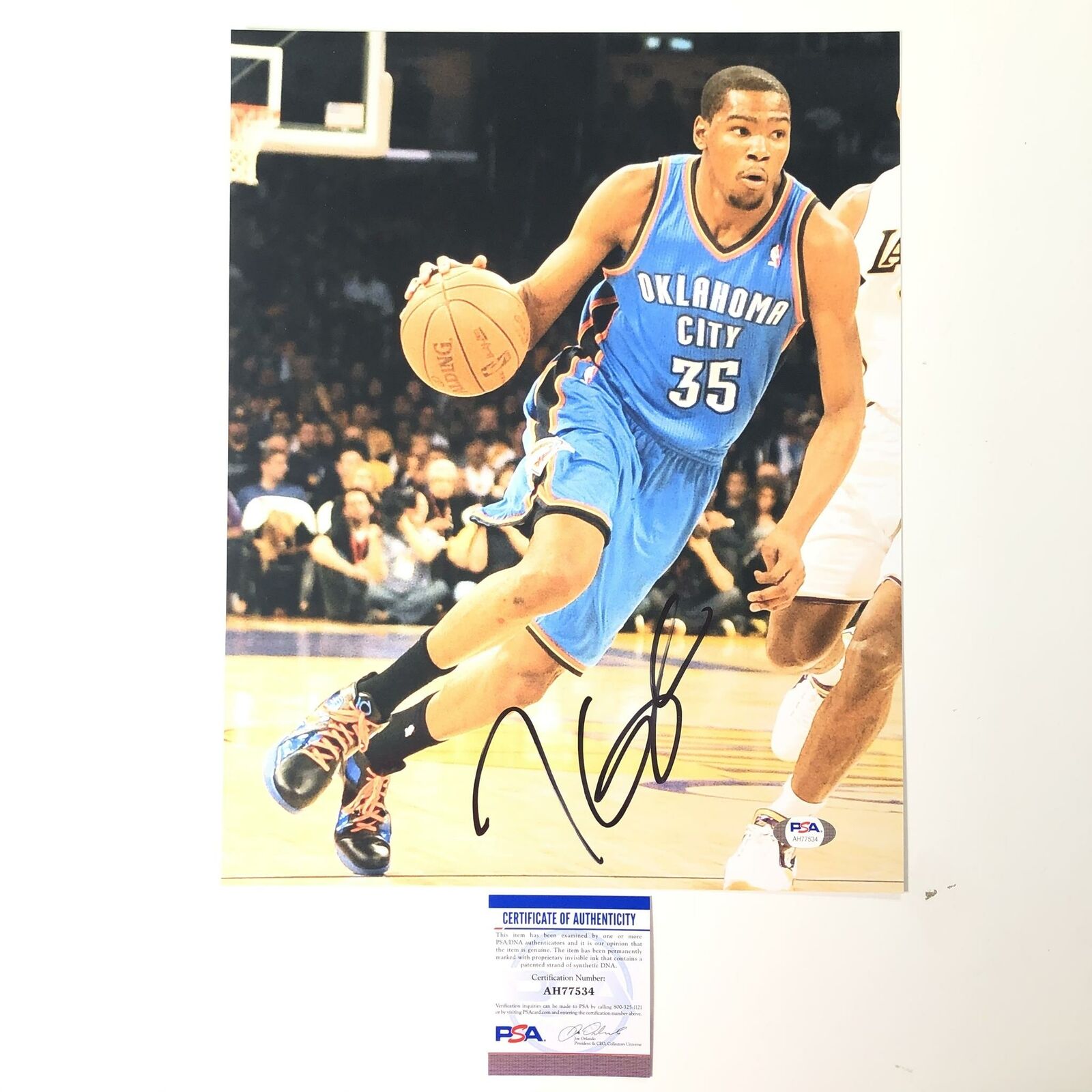 Kevin Durant signed 11x14 Photo Poster painting PSA/DNA Oklahoma City Thunder Autographed Nets