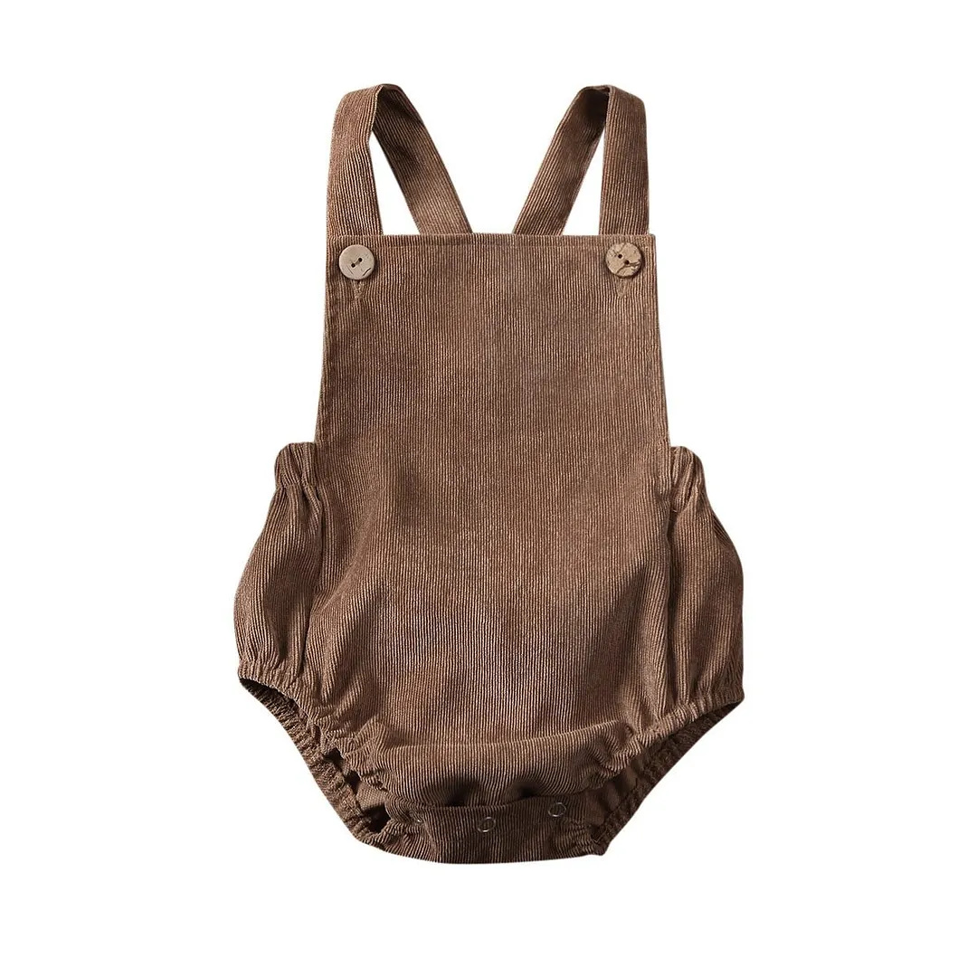 2020 Baby Summer Clothing Newborn Infant Baby Boy Girls Bodysuit Jumpsuit Corduroy Clothes Backless Outfits