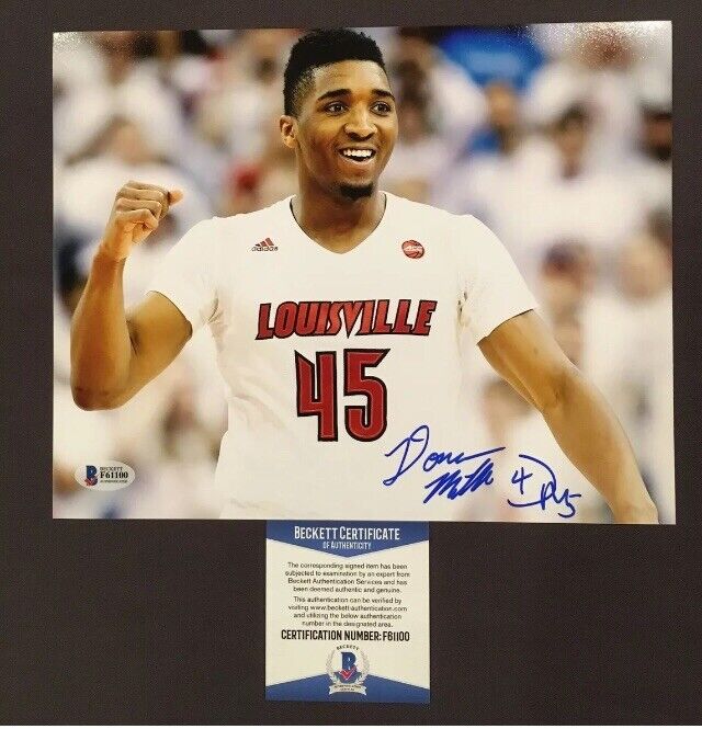 DONOVAN MITCHELL Signed Autographed 8x10 Photo Poster painting BECKETT BAS COA Lousiville Jazz