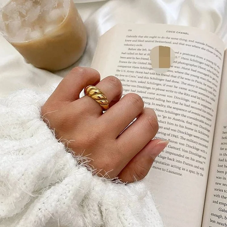 14k Gold Plated Chunky Croissant Dome Rings | Gold Rings for Women
