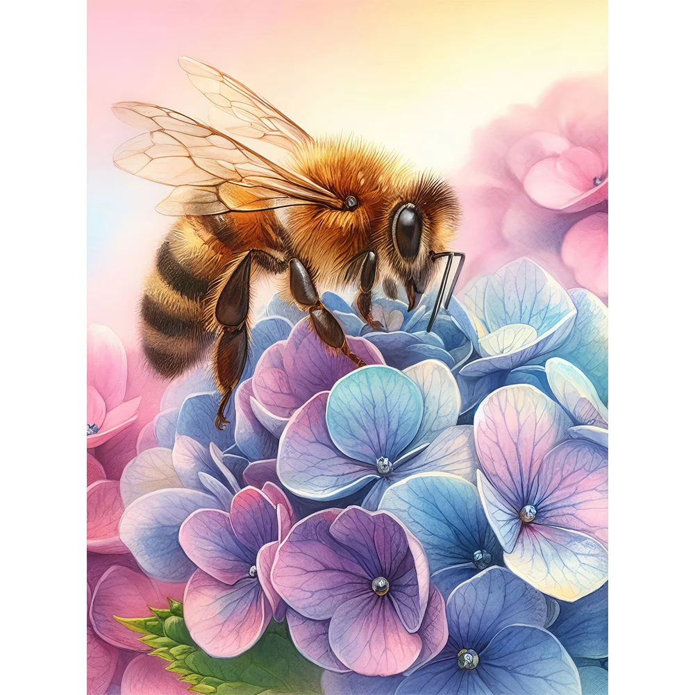 Full Round Diamond Painting - Flower Bee(Canvas|30*40cm)
