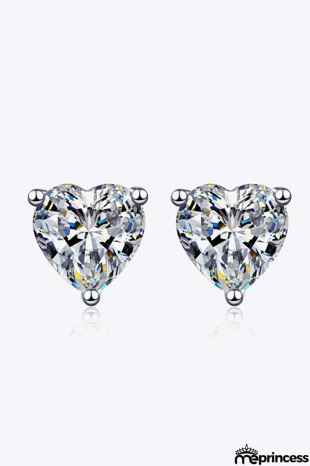 2 Carat Moissanite Heart-Shaped Stud Earrings