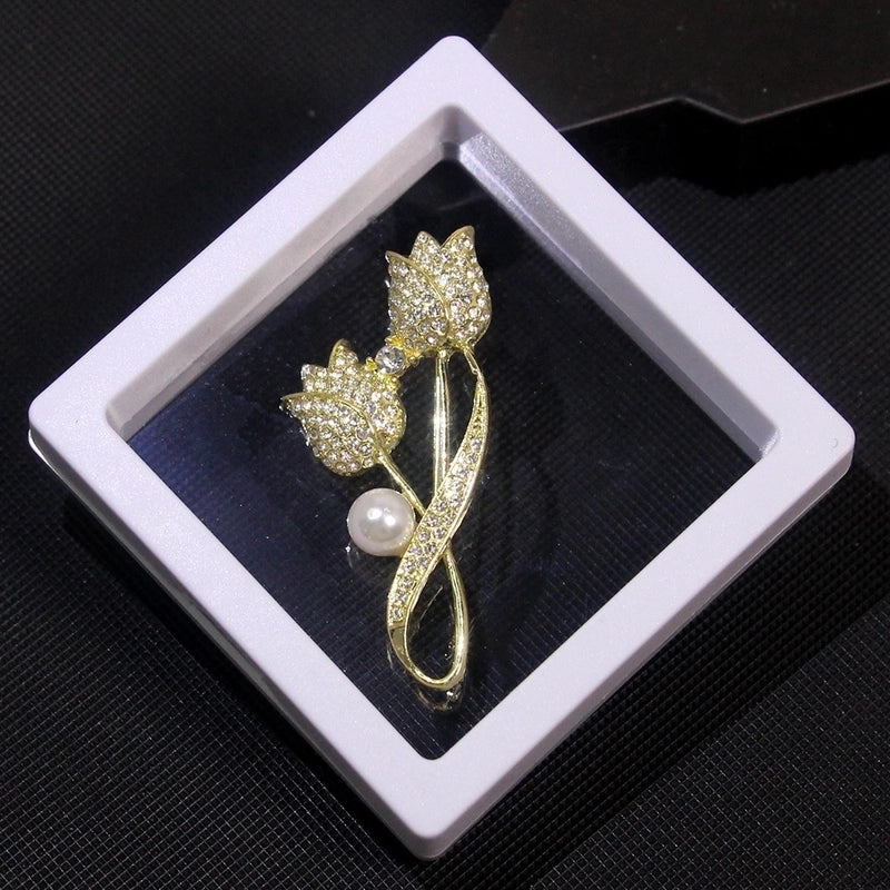 Basic Modern Style Classic Style Pin Animal Flower Alloy Plating Inlay Artificial Pearls Rhinestones Women’s Brooches