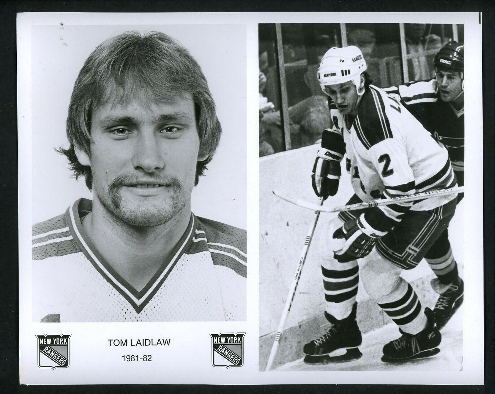 Tom Laidlaw New York Rangers team issued 1981 Press Photo Poster painting