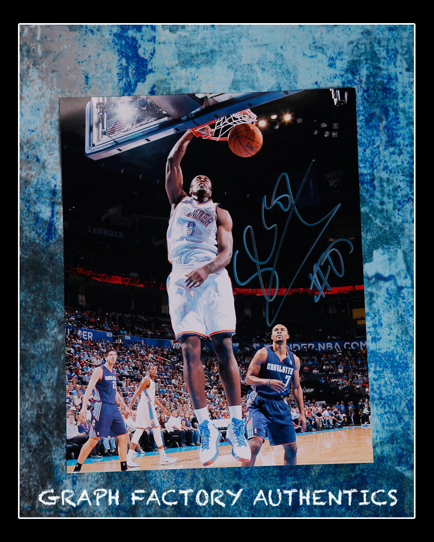 **GFA Oklahoma City Thunder *SERGE IBAKA* Signed 11x14 Photo Poster painting COA**