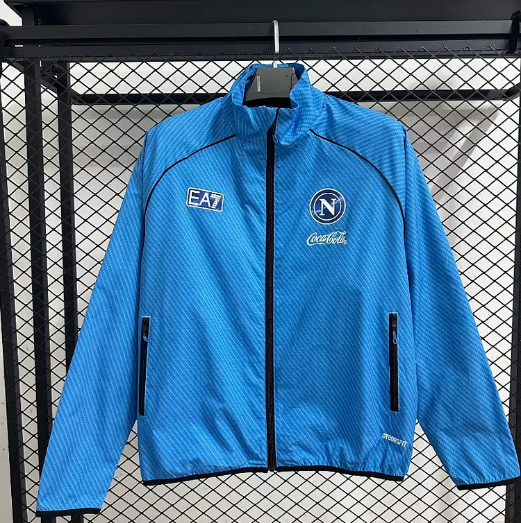 2025-26 Napoli pad printed blue waterproof windbreaker