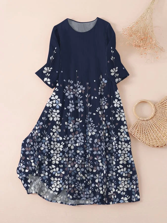 Women's Art Floral Print Dress