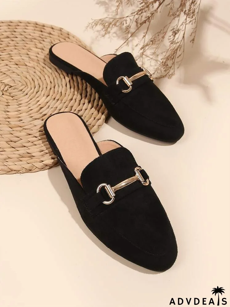 Minimalist Metal Decor Mules