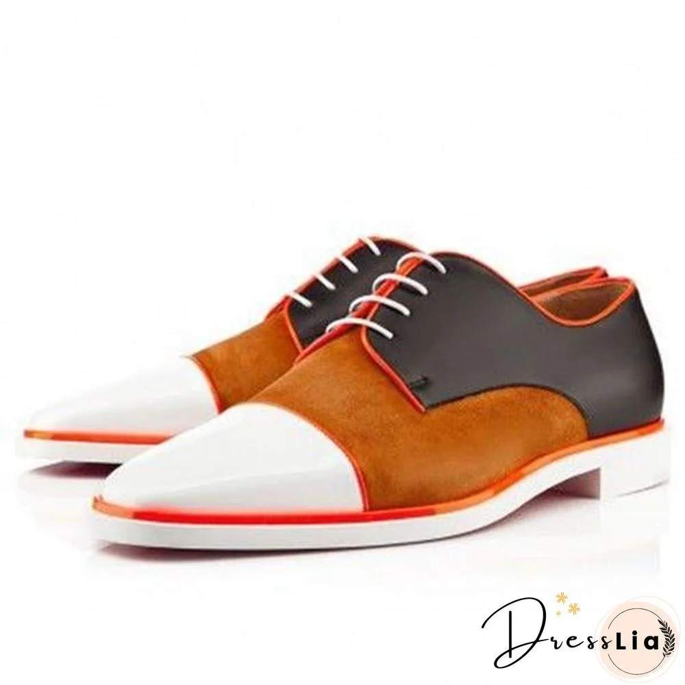 Stylish Color Matching Leather Shoes Oxford Shoes