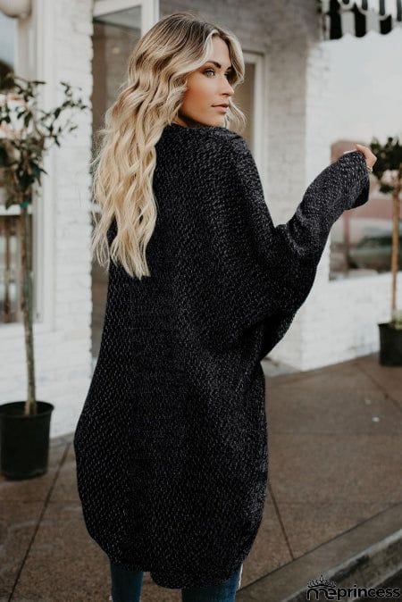 Black Batwing Sleeve Cardigan