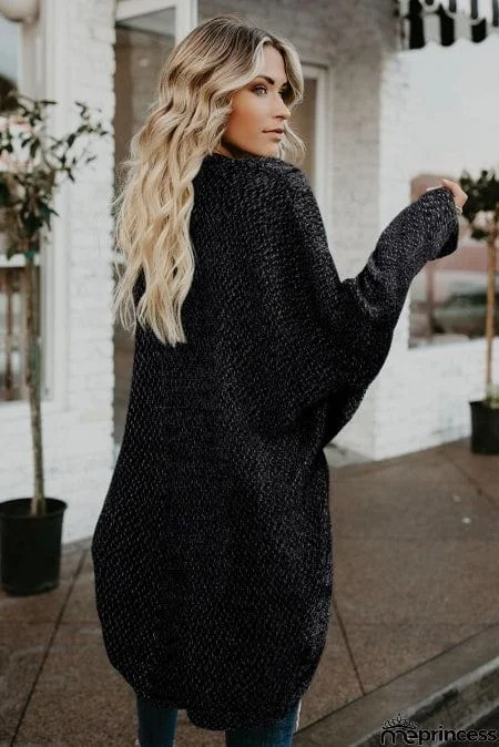 Black Batwing Sleeve Cardigan