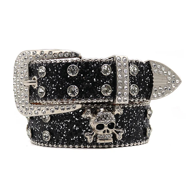 Sparkling Diamond Skull Hip Hop Punk Belt at Hiphopee