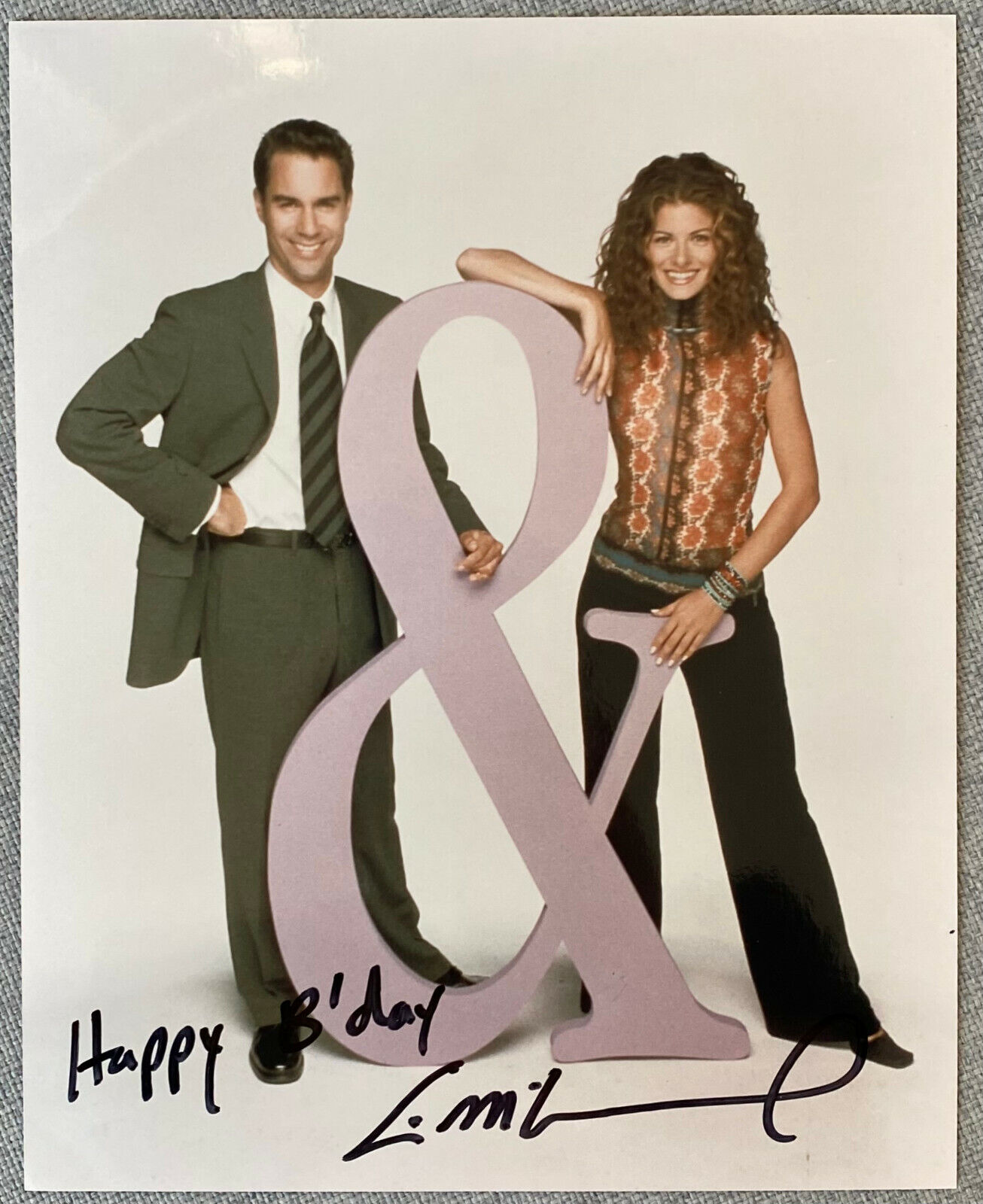 Will & Grace Eric McCormack Signed Happy BDay 8x10 Color Photo Poster painting - Authentic