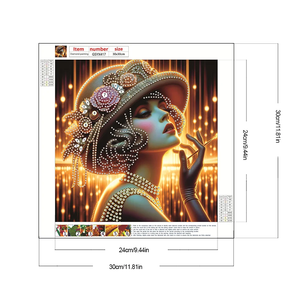 Diamond Painting - Partial Special Shaped Drill - Girl(Canvas|30*30cm)