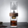Wooden Ring Ice Drip Pot Double Glass Drip Filter Ice Coffee Pot