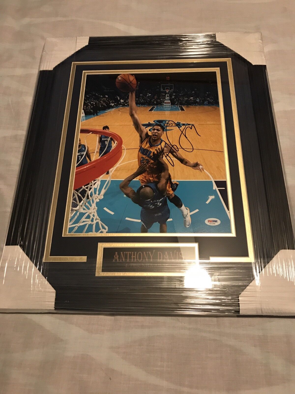 Anthony Davis Signed Auto New Orleans Pelicans Custom Framed 11x14 Photo Poster painting Psa/Dna