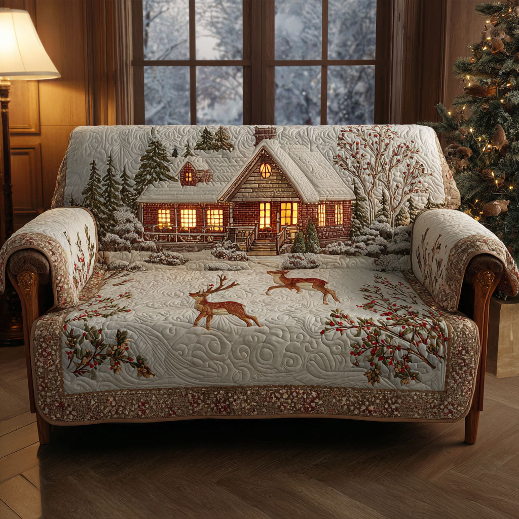 Reindeer Lodge Quilted Sofa Cover NCU0TV878 everthome