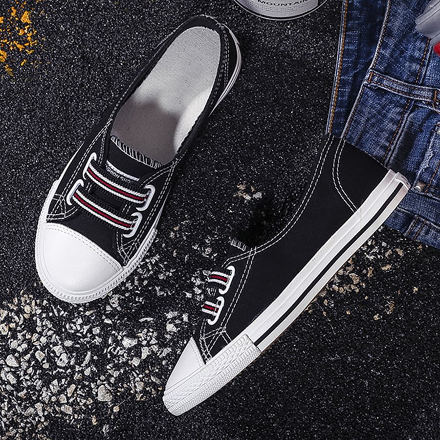 color block flat round toe casual sport sneakers