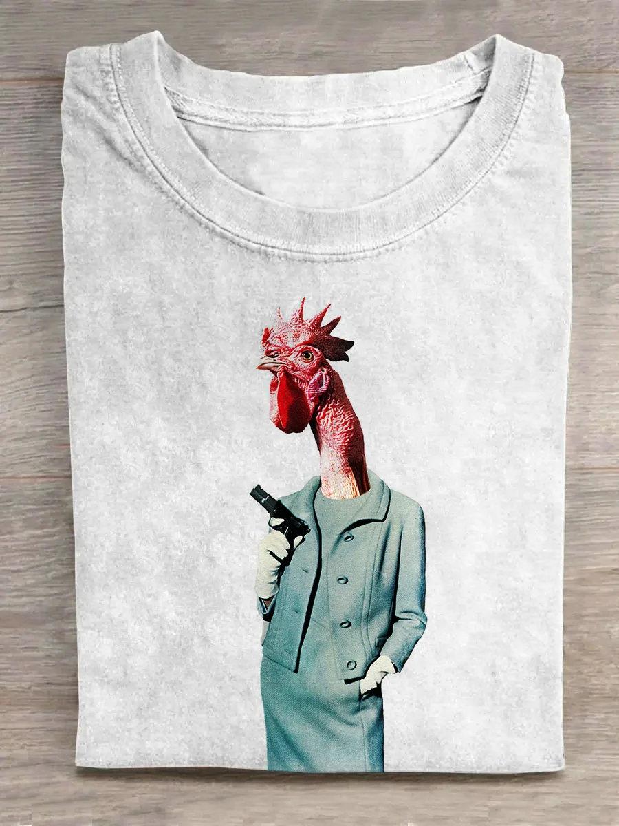 Eagerlys Chicken Holding A Pistol T-shirt Eagerlys