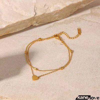 Heart Shape Double-Layered Anklet