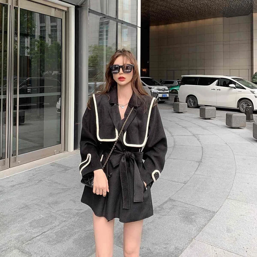 Colourp and Winter 2022 New Women's Woolen Coat Street Warm Tunic Trench Coat Winter Coat for Women Coats and Jackets Women