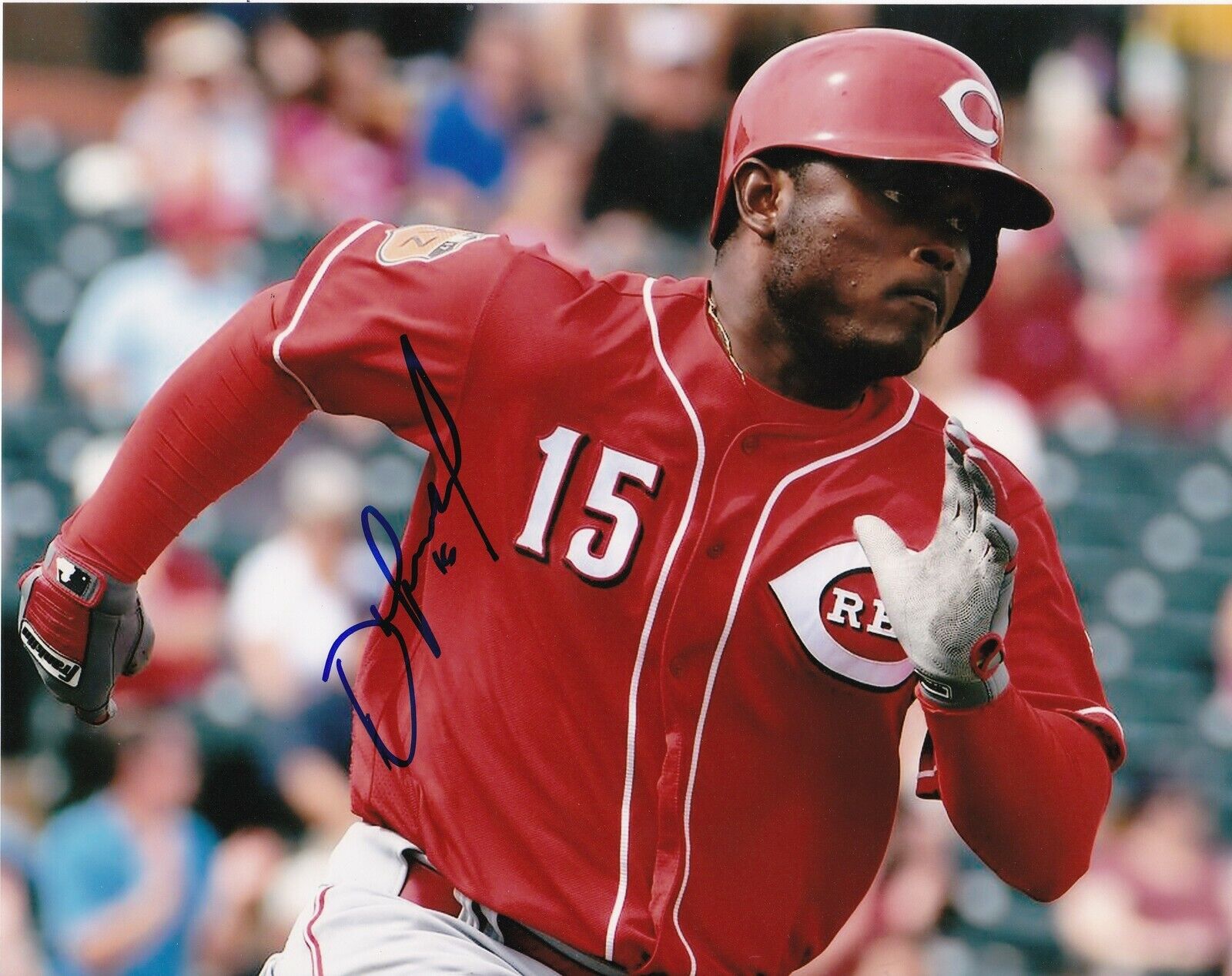 DILSON HERRERA CINCINNATI REDS ACTION SIGNED 8x10