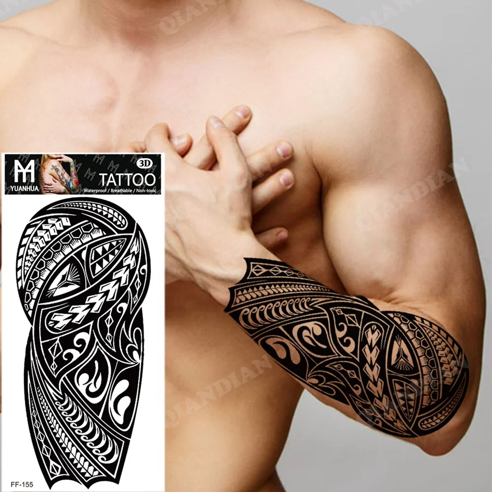 Sdrawing Waterproof Temporary Tattoo Sticker Wolf Lion King Sun Forest Tiger Mechanical Wild Boat Men Body Art Arm Fake Tatoo Women