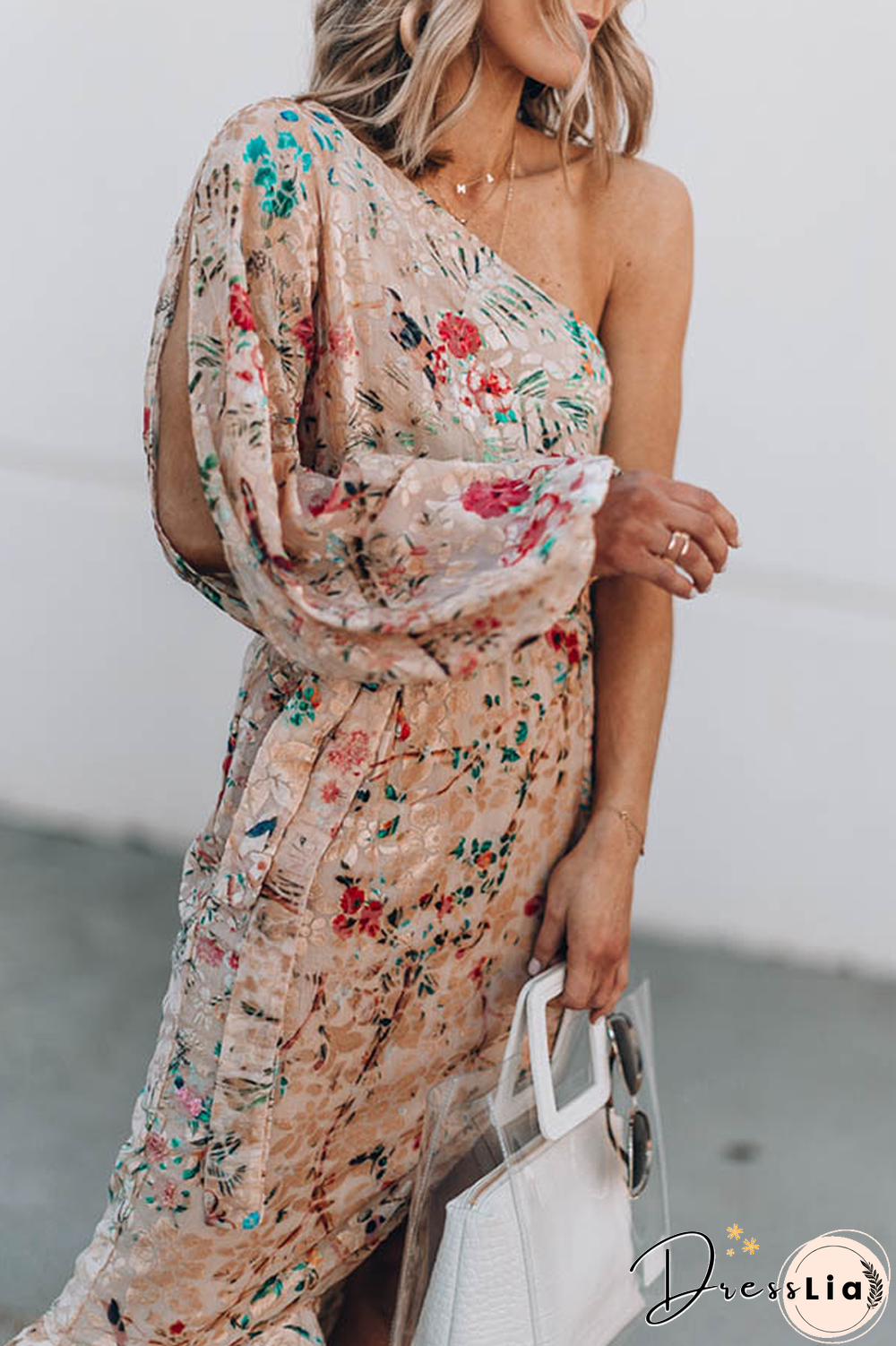 Set Yourself Free Floral Print One Shoulder Dress