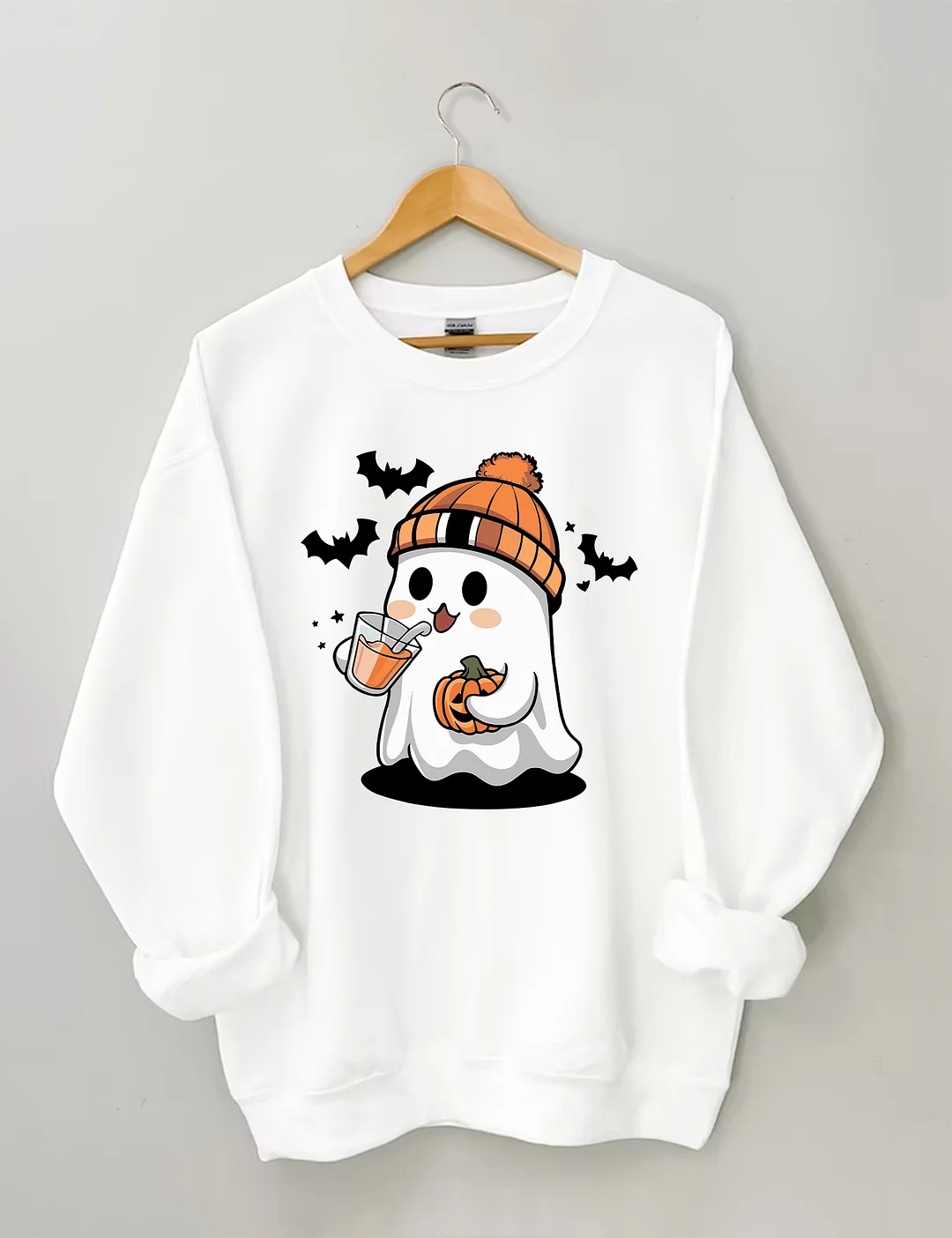 Cute Ghost Drinking Coffee Sweatshirt