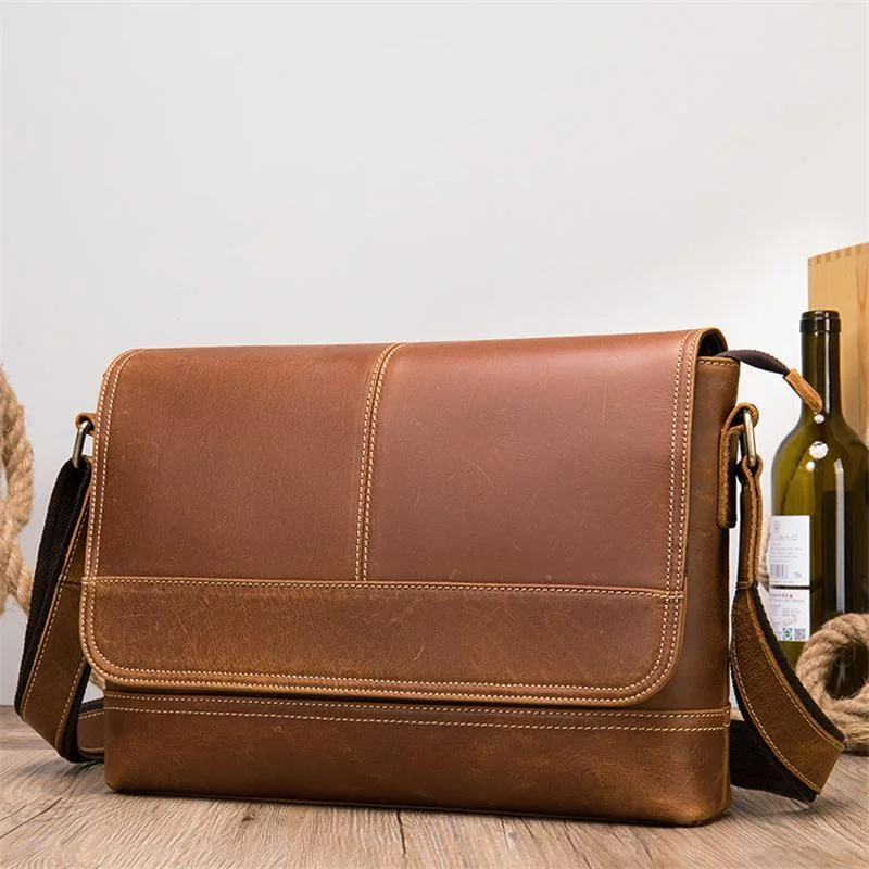Classic Fashion Vintage Messenger Bag With Large Capacity For Men