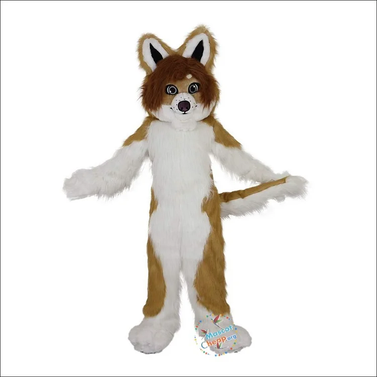 Brown Fox Dog Husky Cartoon Mascot Costume