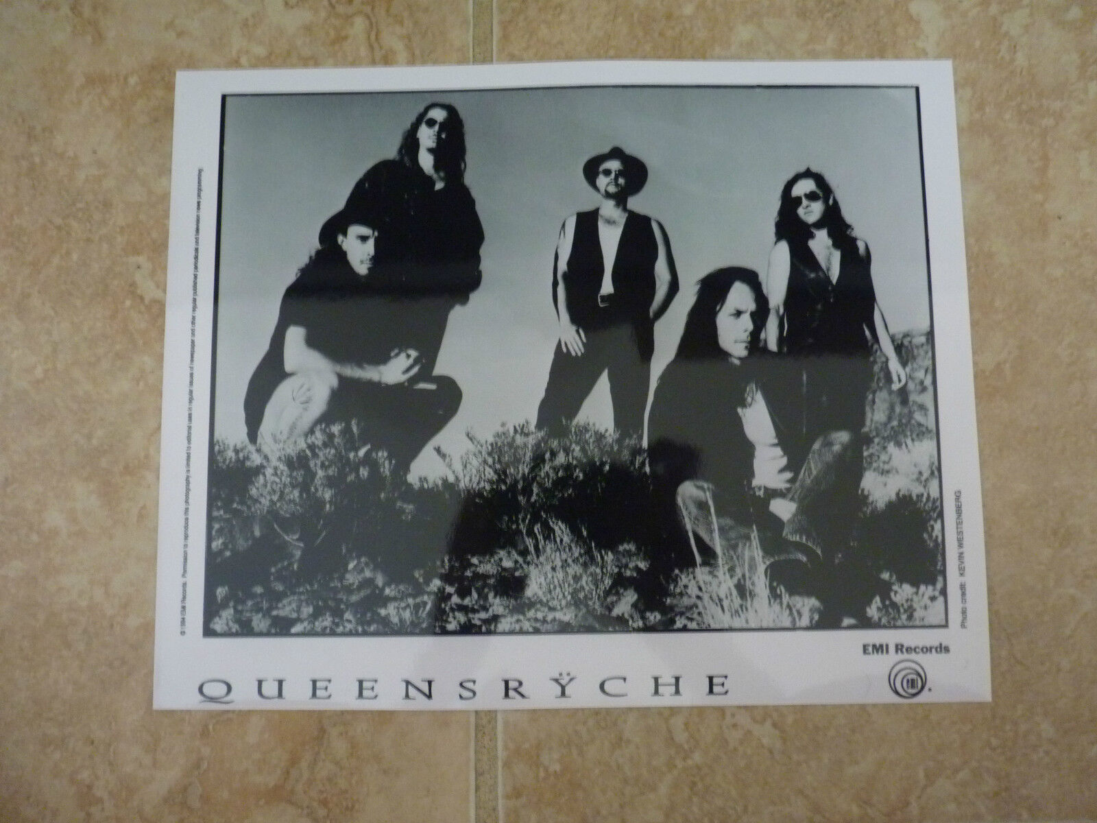 Queensryche B&W 8x10 Photo Poster painting Music Promo EMI Records