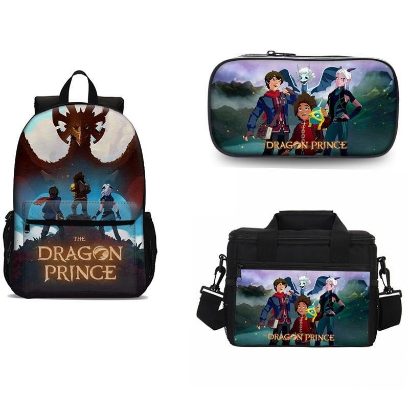 The Dragon Prince Backpack Set Pencil Case Lunch Bag 3 in 1 for Kids Teens